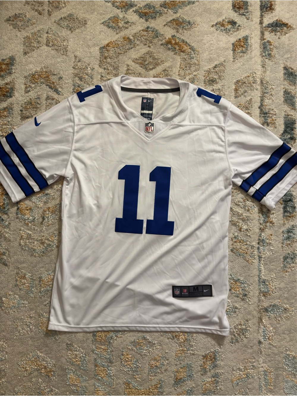 NFL White and Blue Men's #11 Football Jersey by Nike